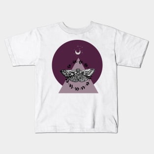 Purple Mystic Moth Kids T-Shirt